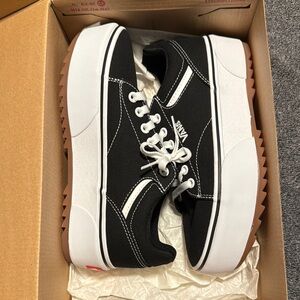 Vans Black and White Platform Sneakers